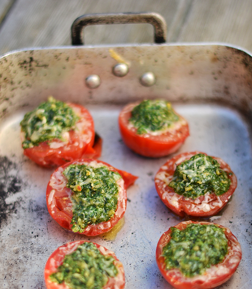 Grillede tomater med parmesan